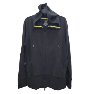 Half Moon by Modern Movement Women's Black Zip Up Thumbhole Athletic Jacket‎ XL